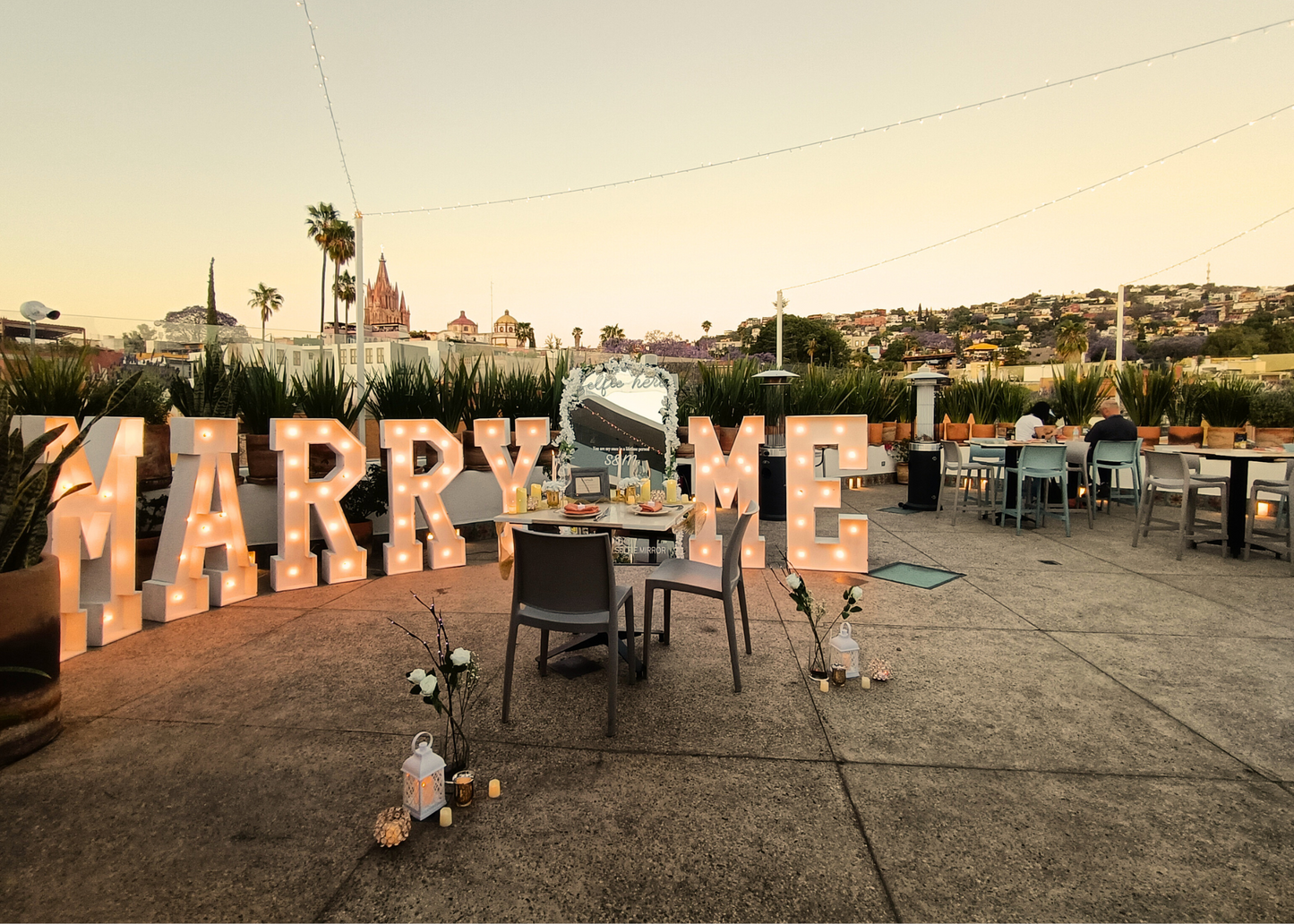 Cena romántica Terraza San Miguel de Allende