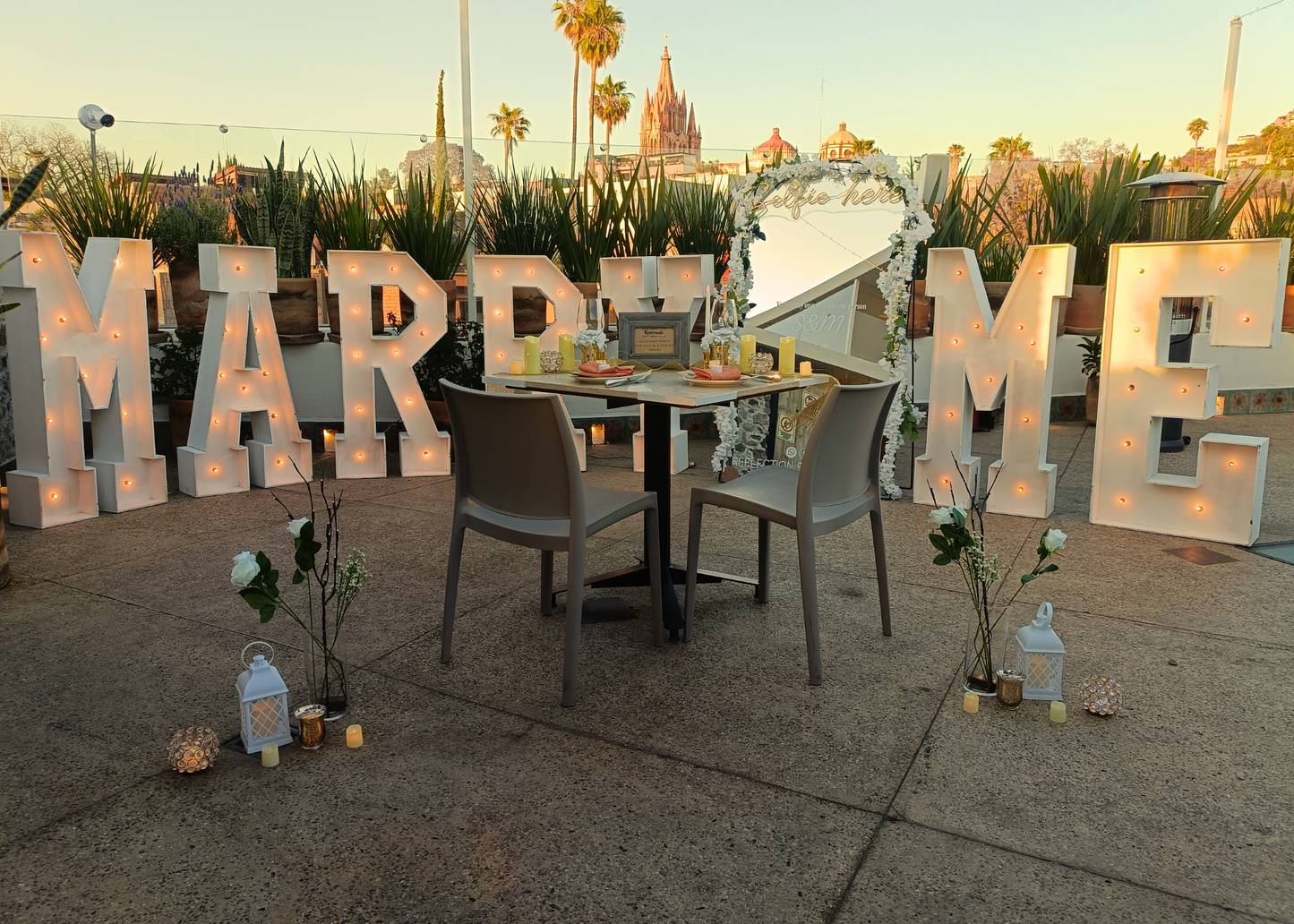 Cena romántica Terraza San Miguel de Allende