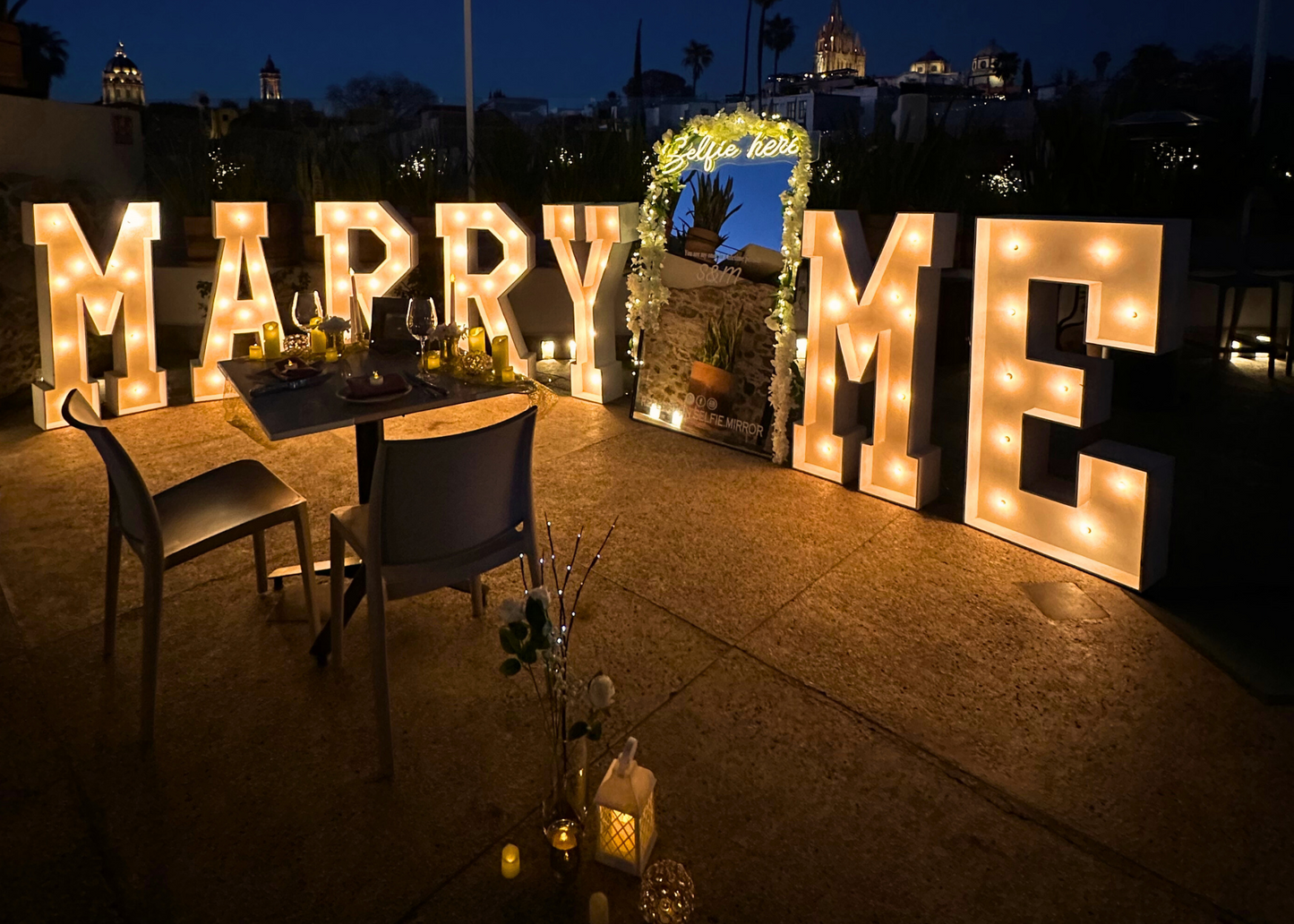 Cena romántica Terraza San Miguel de Allende