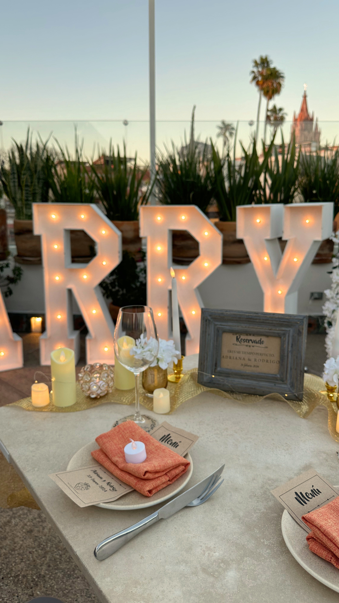 Cena romántica Terraza San Miguel de Allende