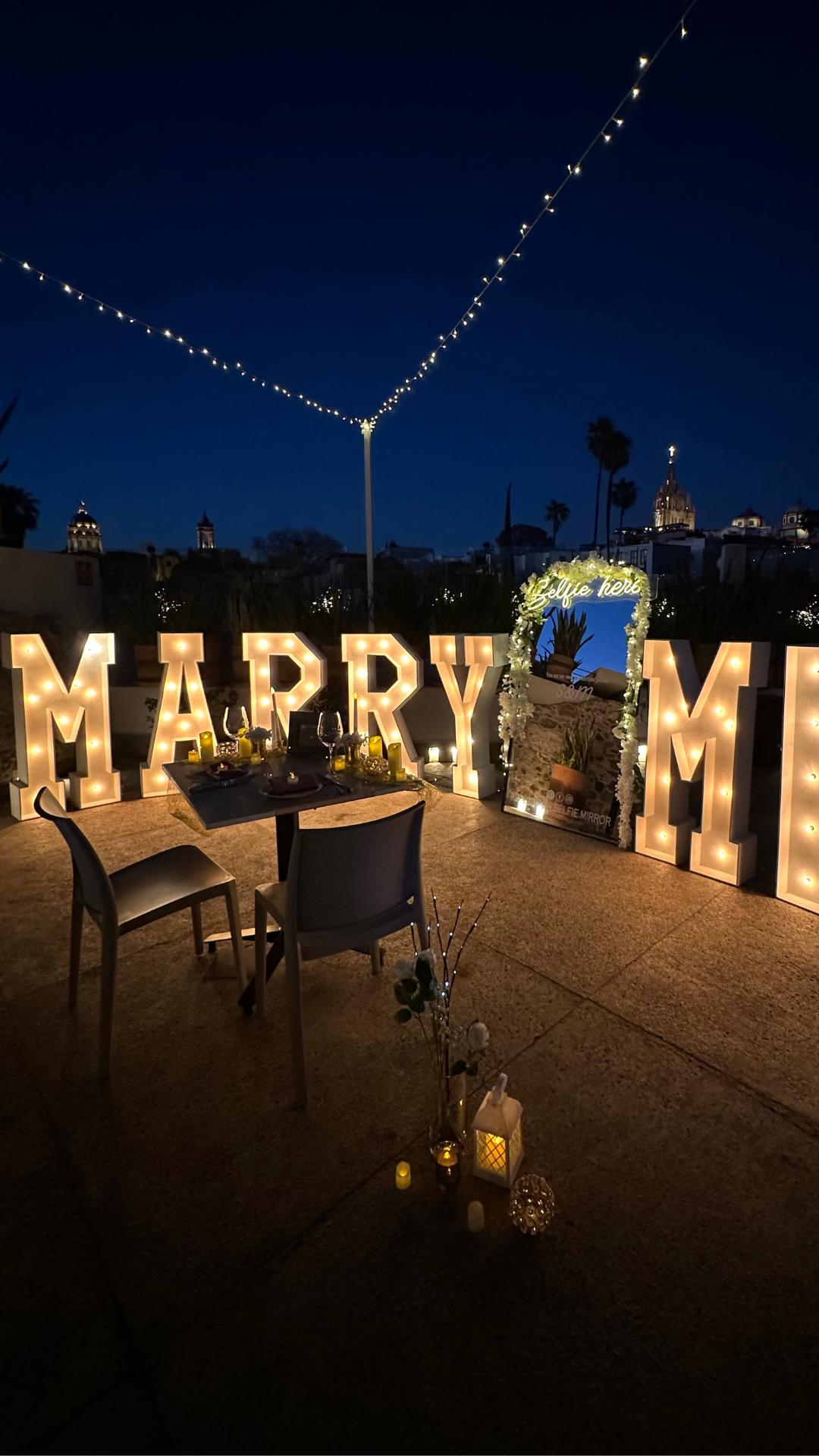 Cena romántica Terraza San Miguel de Allende
