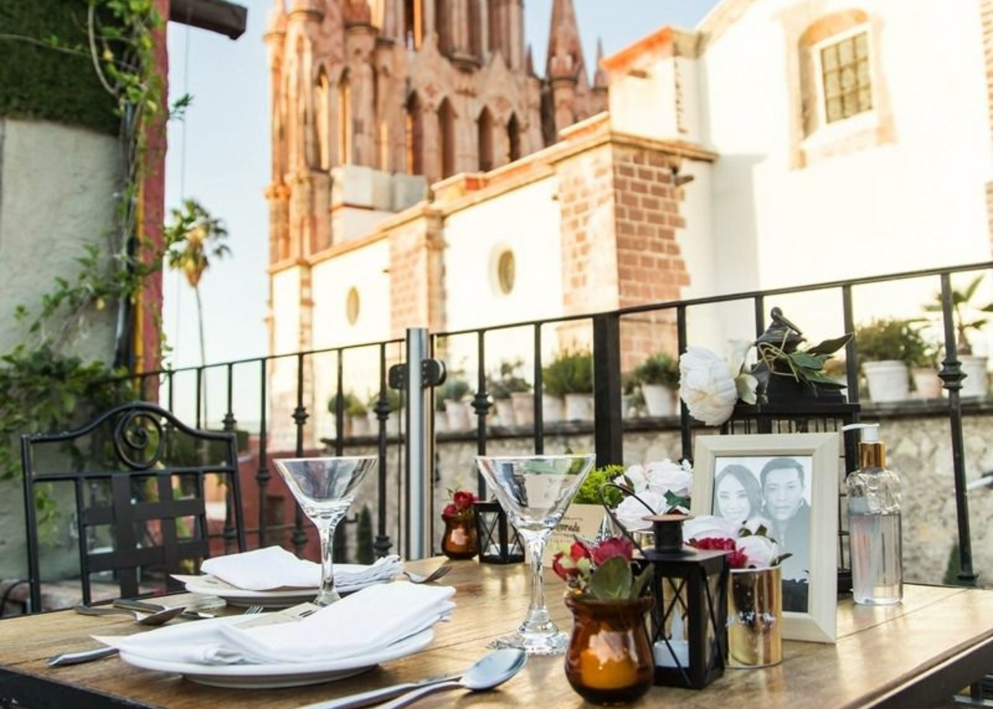 Cena romántica Parroquia San Miguel de Allende