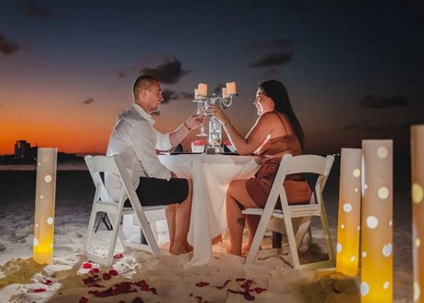 Cena romántica Playa Cancún