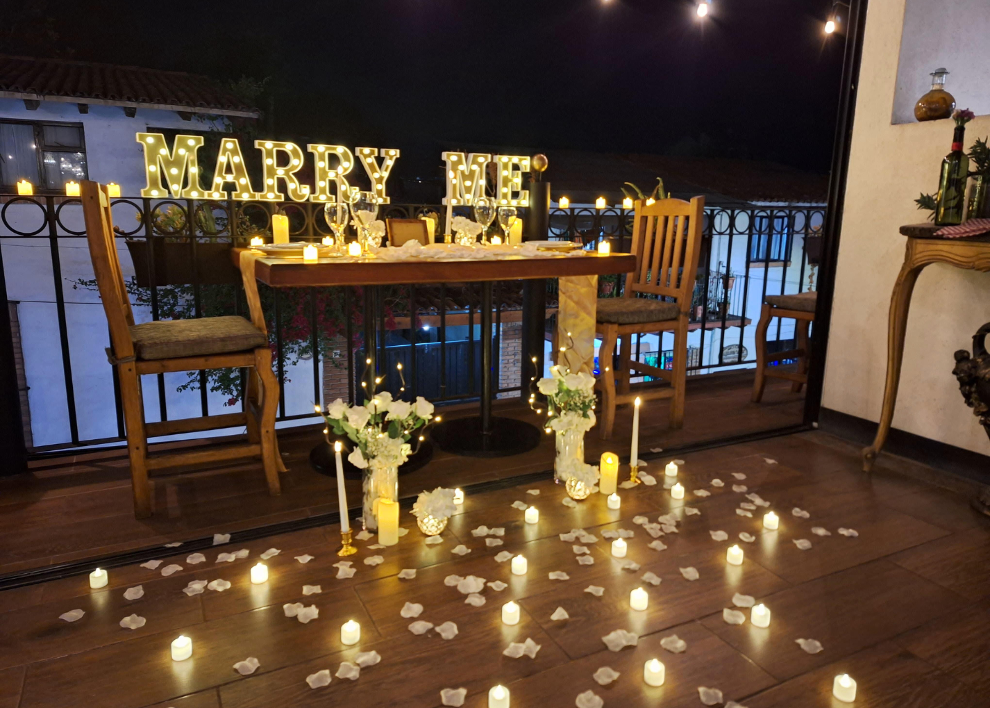 Cena romántica Balcón Valle de Bravo