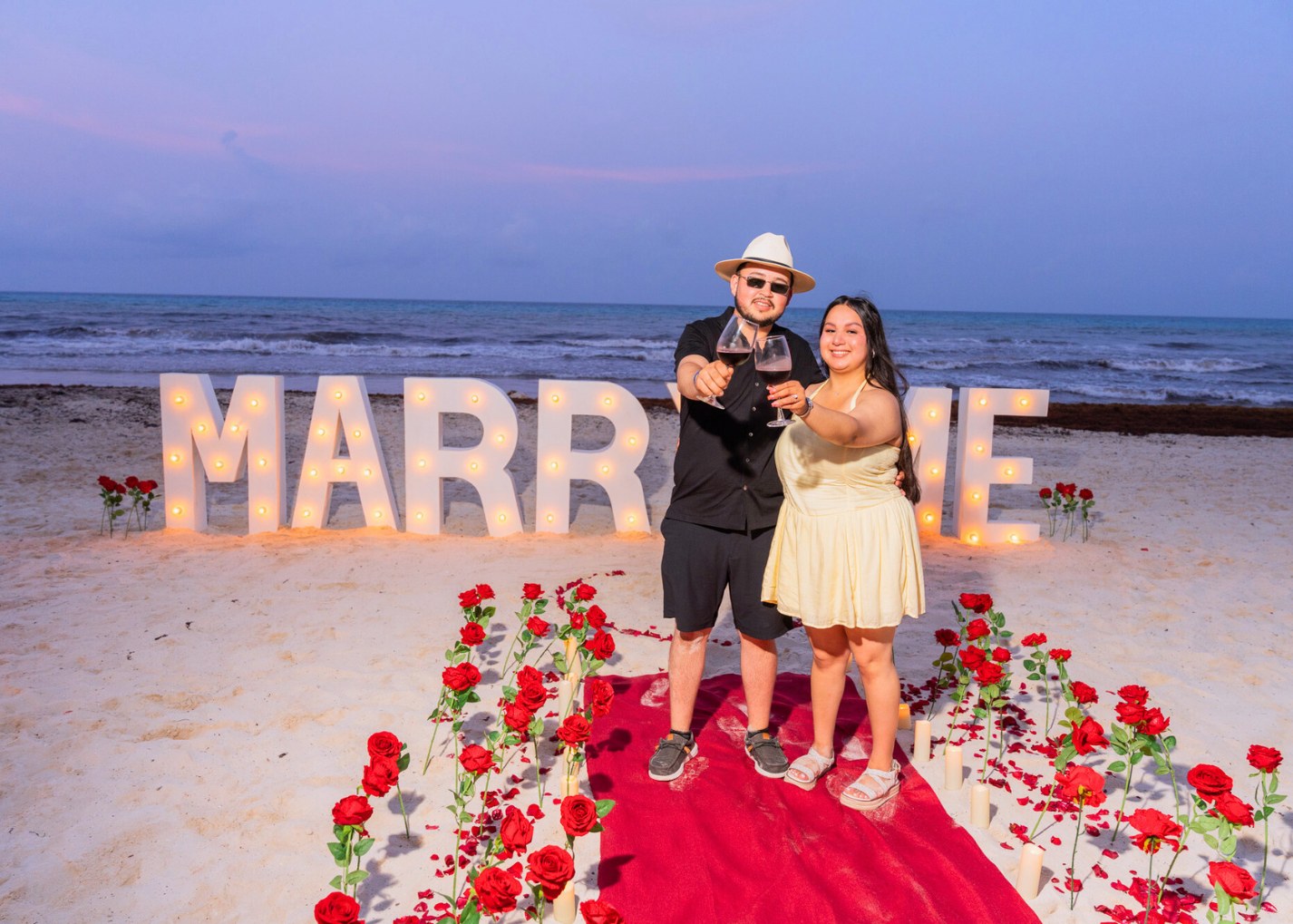 Cena romántica Playa Cancún
