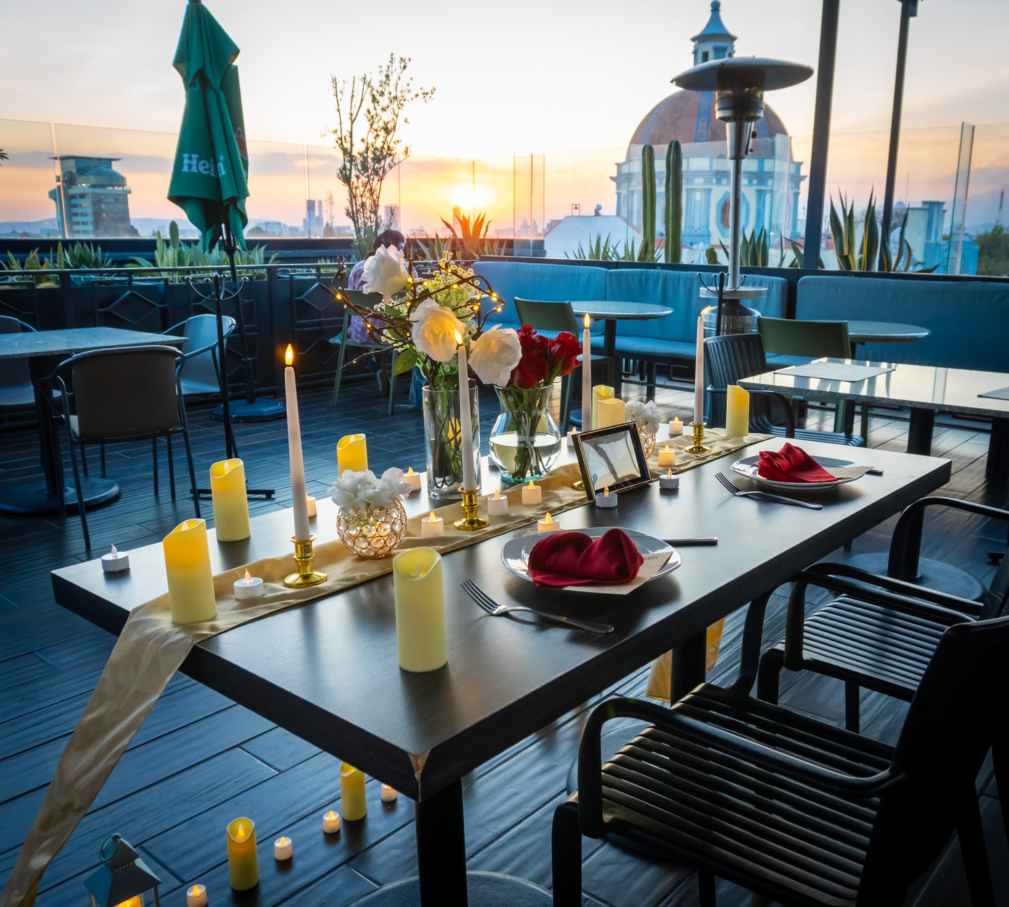 Cena romántica Terraza Puebla