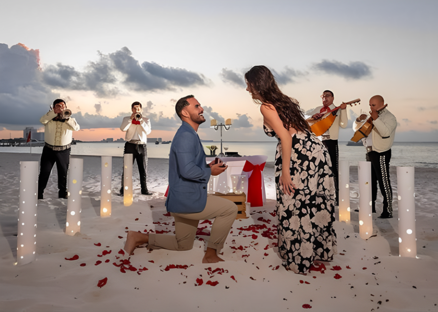 Cena romántica Playa Cancún