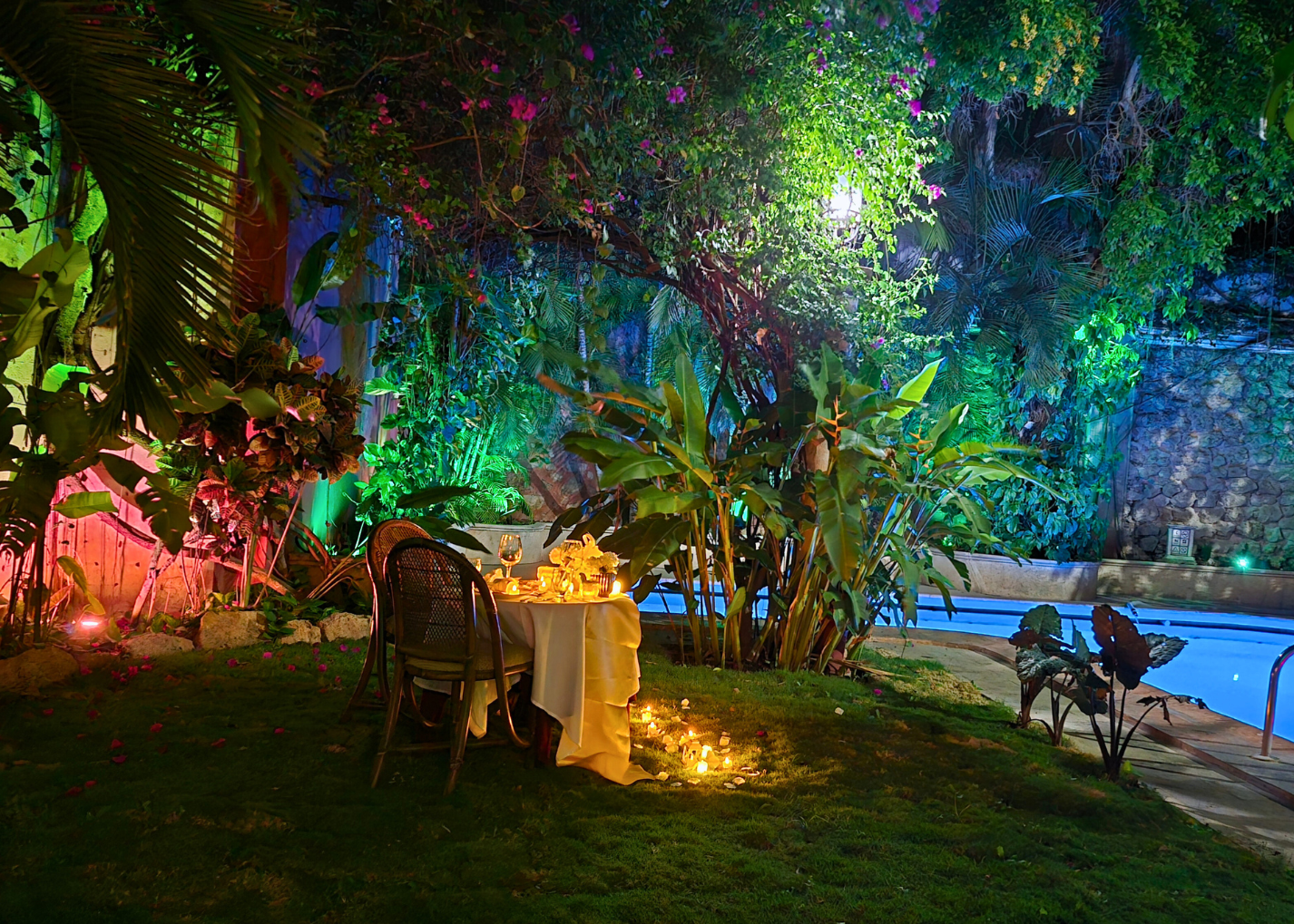 Cena romántica Jardín Mérida