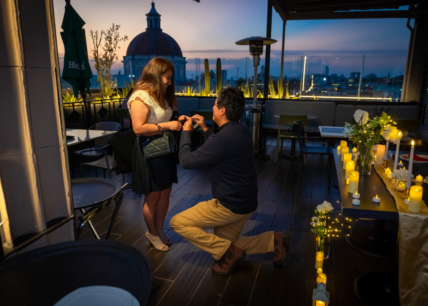 Cena romántica Terraza Puebla