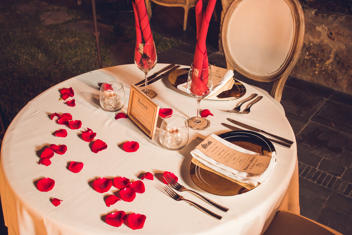 Cena romántica en jardín Guadalajara