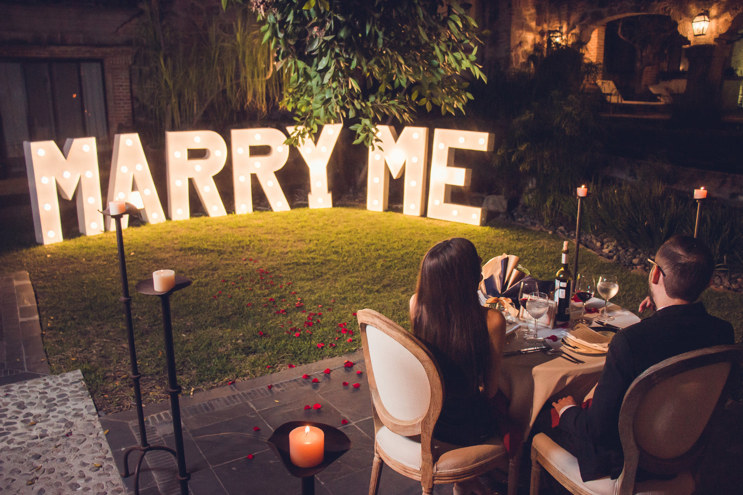 Cena romántica en jardín Guadalajara