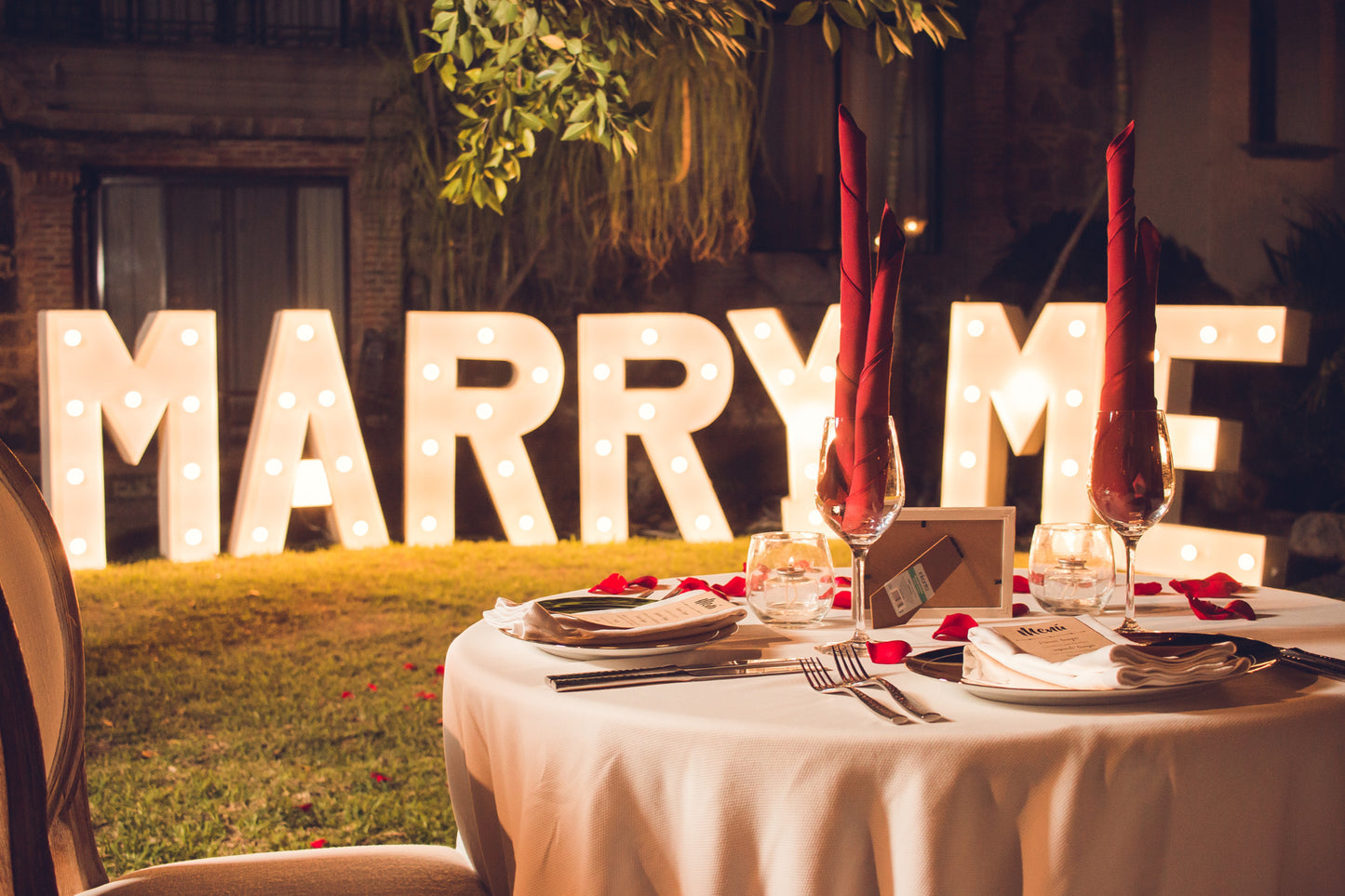 Cena romántica en jardín Guadalajara