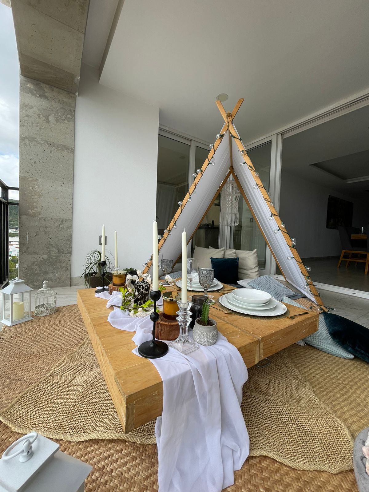 Cena romántica en Teepee Querétaro