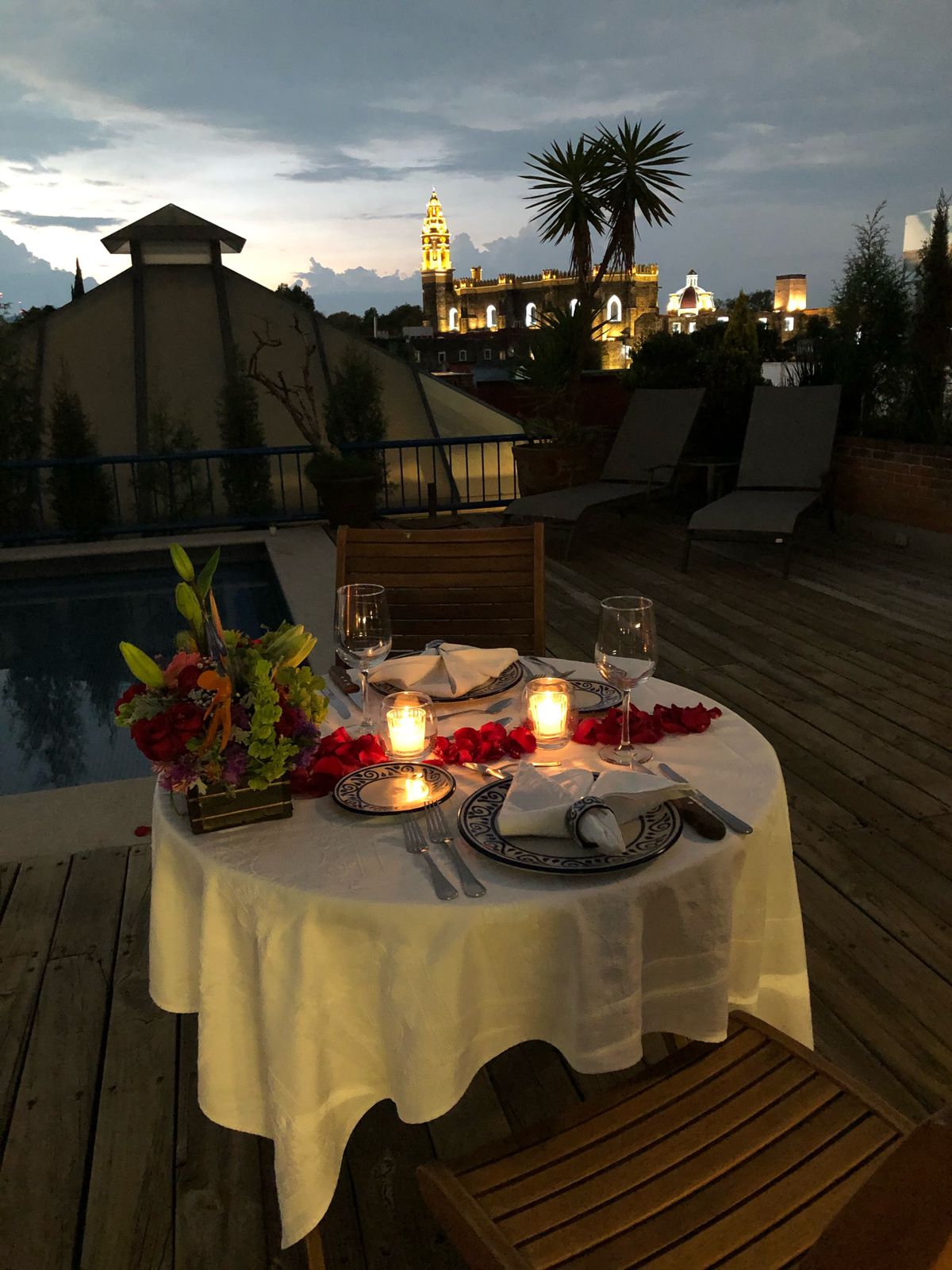Cena privada en terrazas Cholula