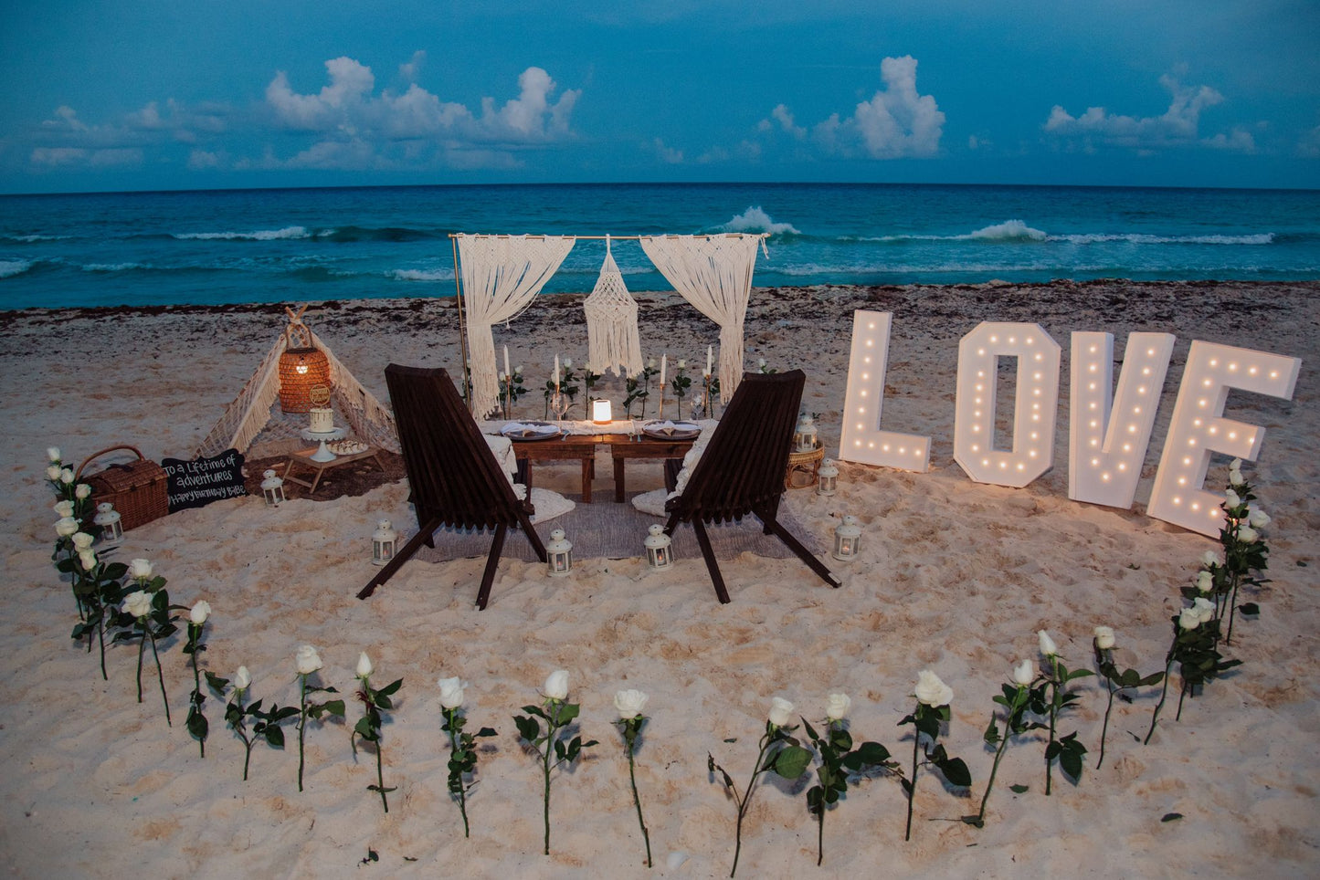 Cena romántica Bohemia Cancún
