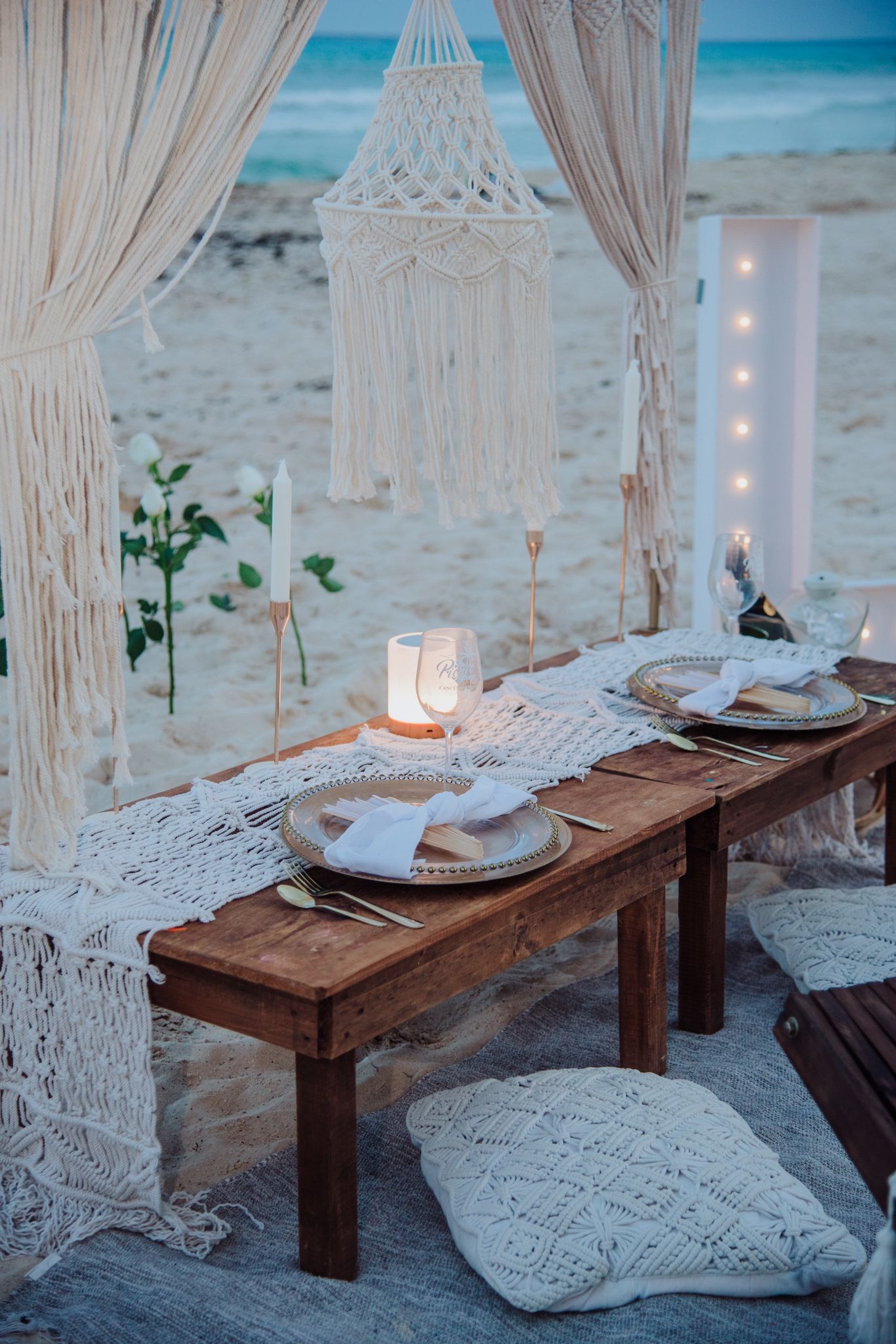 Cena romántica Bohemia Cancún
