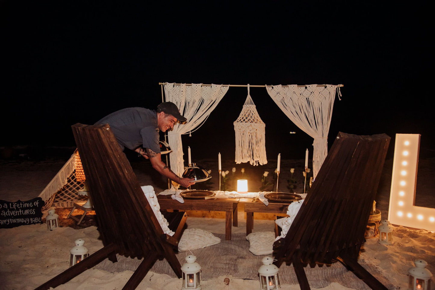 Cena romántica Bohemia Cancún
