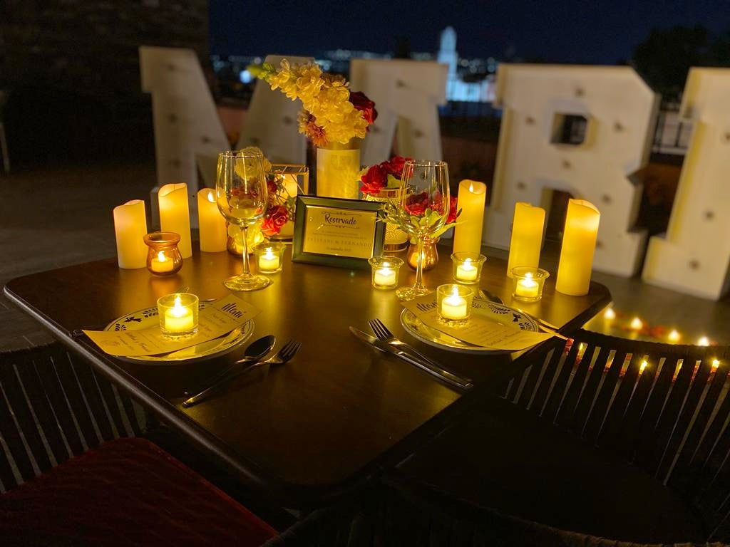 Cena romántica en terraza San Luis Potosí