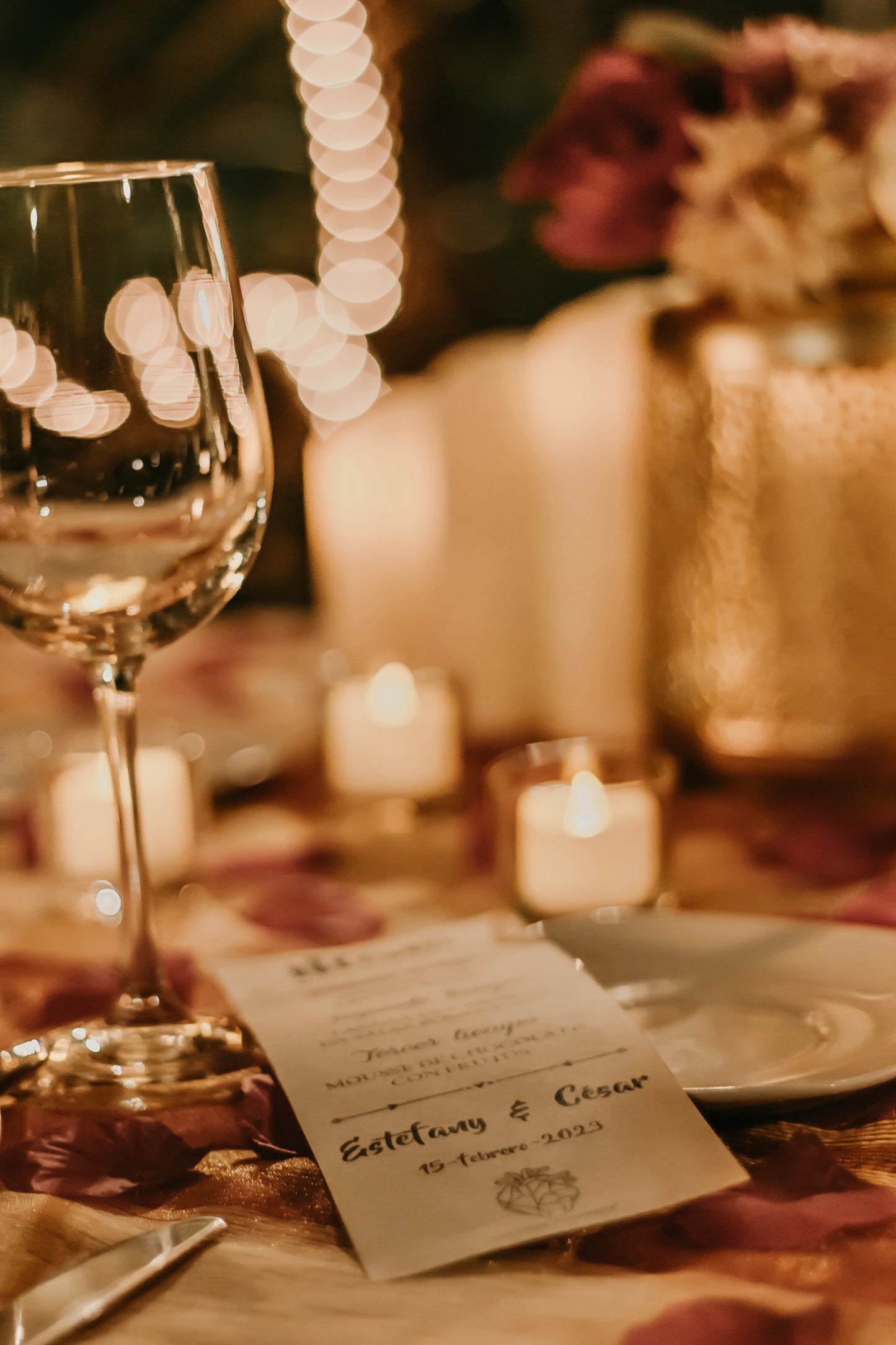 Cena romantica jardin