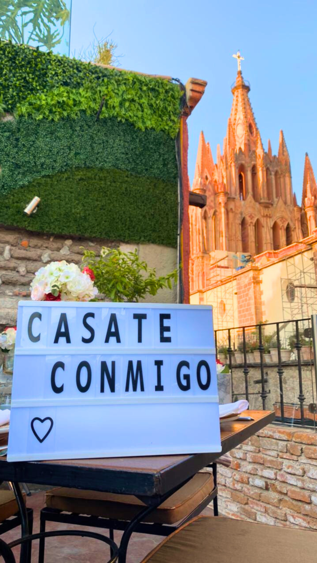 Cena romántica Parroquia San Miguel de Allende
