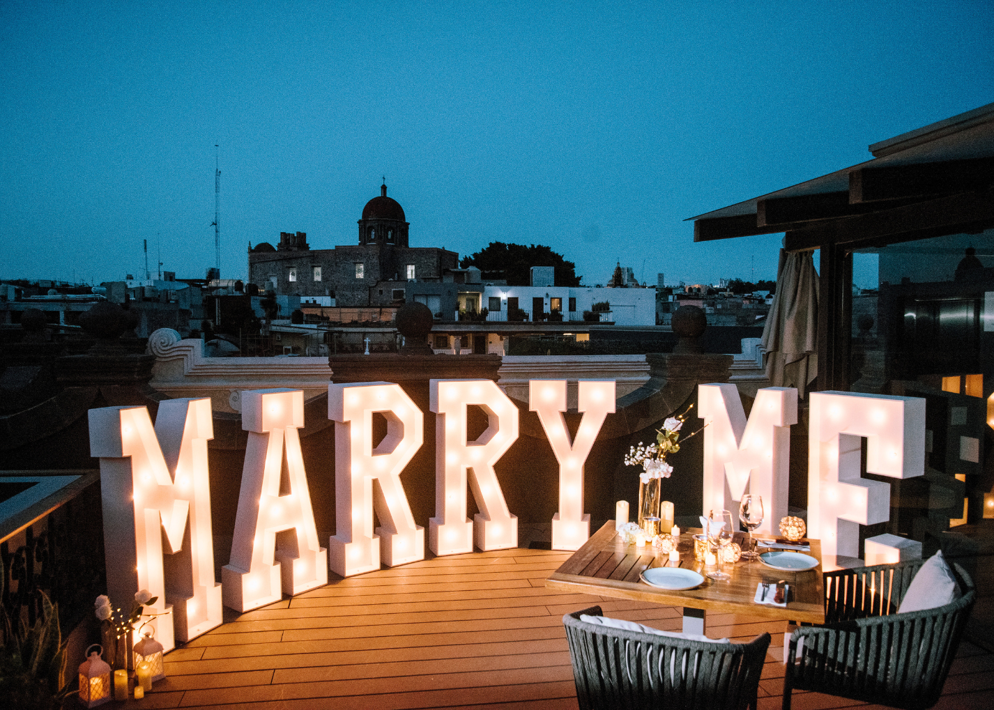 Cena romántica Terraza Querétaro