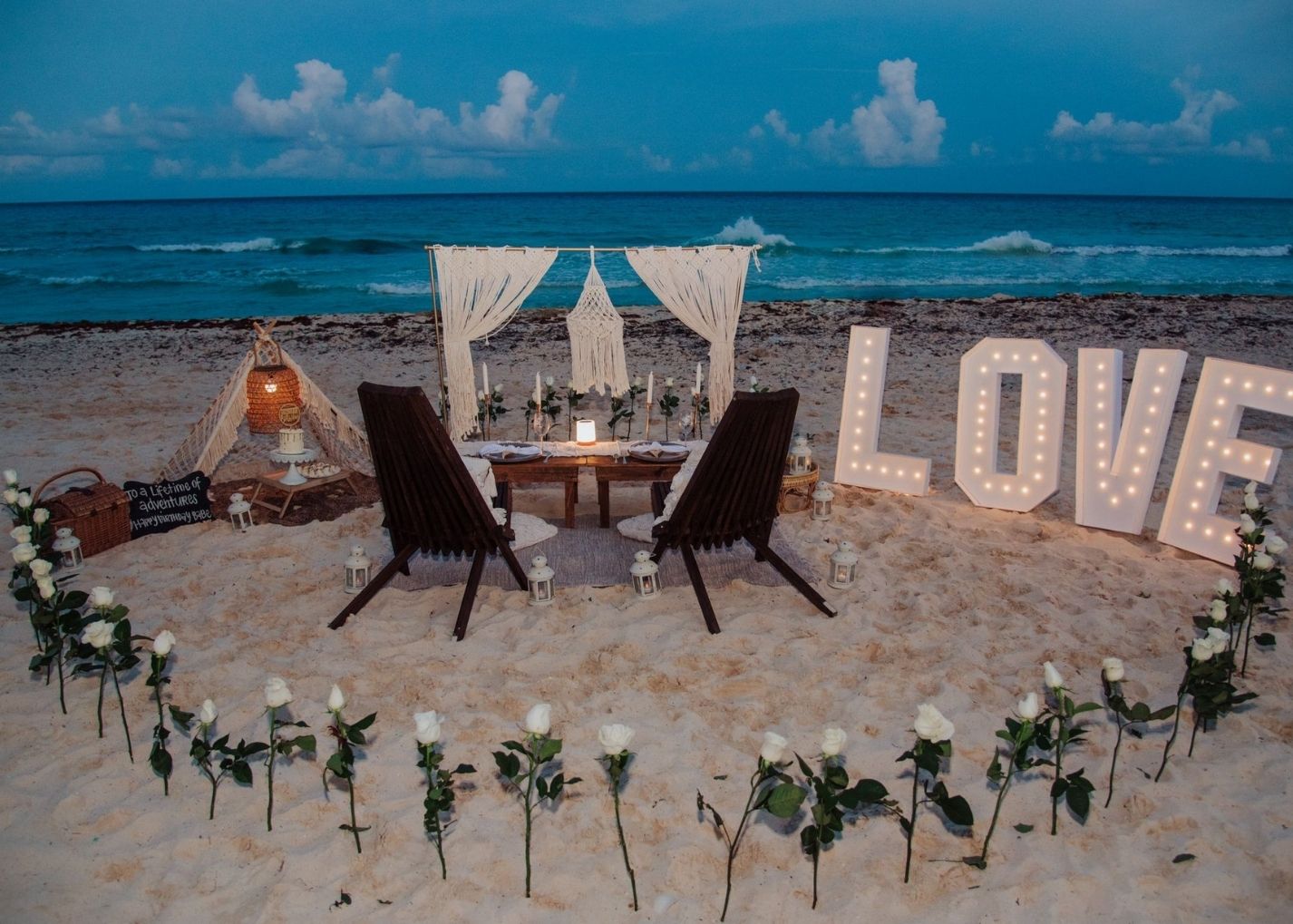 Cena romántica Bohemia Cancún