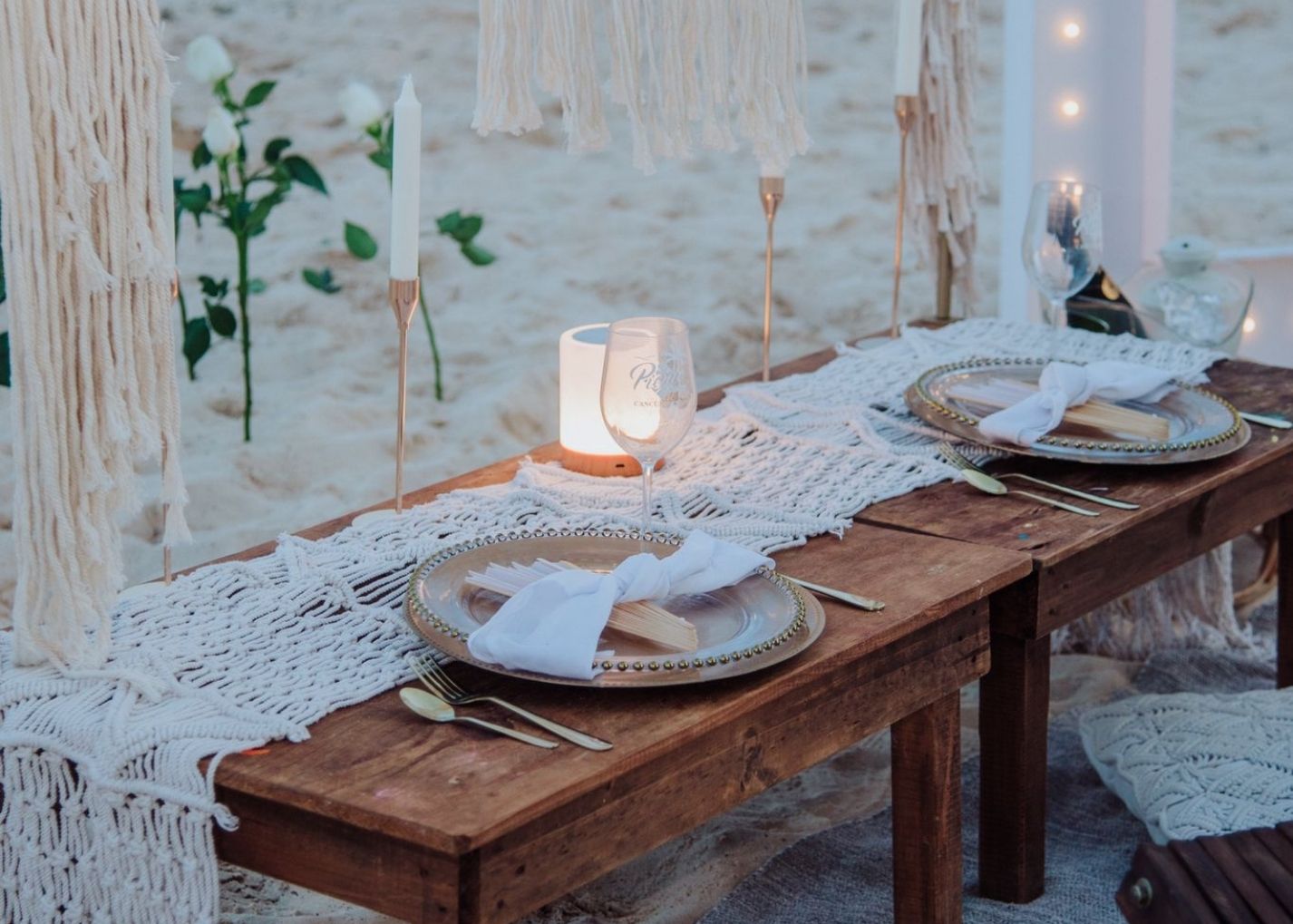 Cena romántica Bohemia Cancún