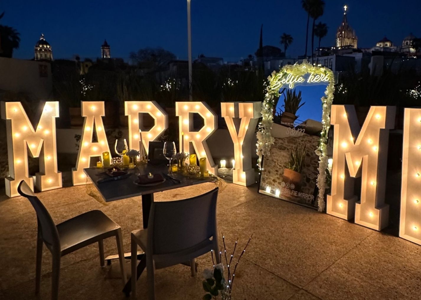 Cena romántica Terraza SMA