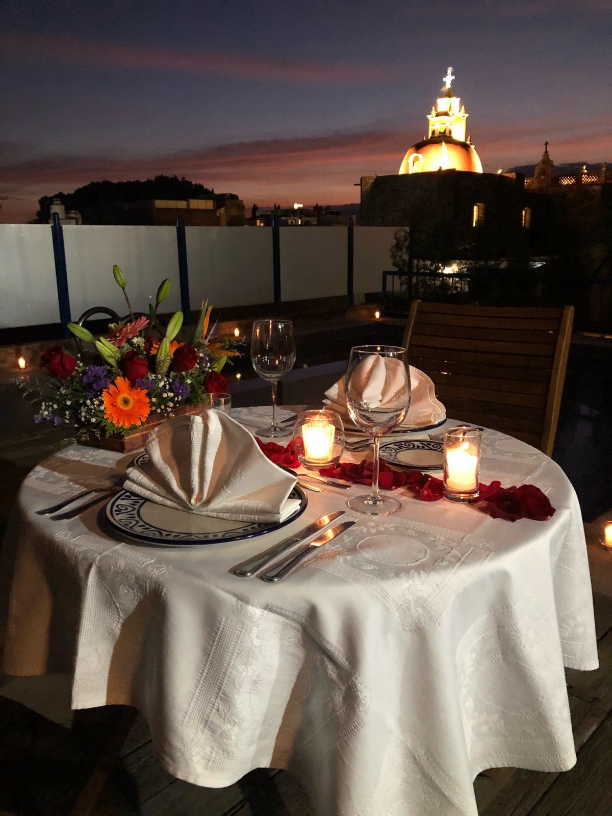 Cena privada en terrazas Cholula
