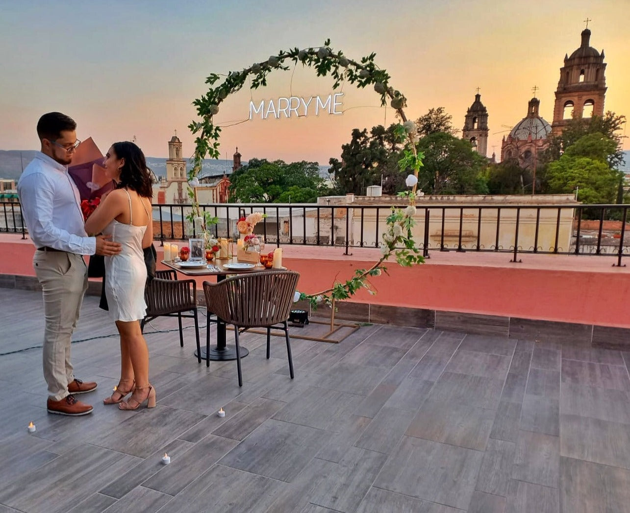 Cena romántica en terraza San Luis Potosí