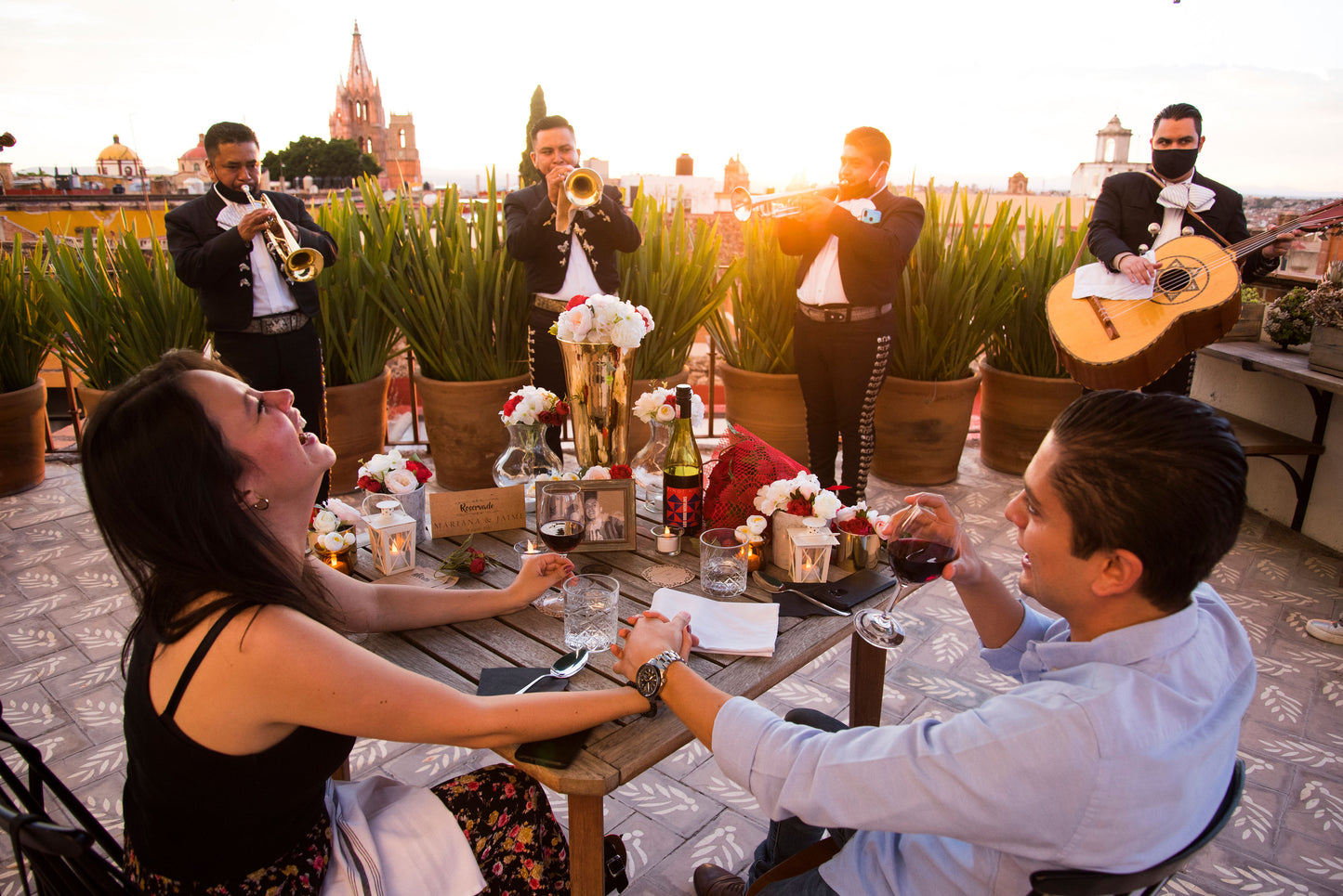 Cena romántica en terraza San Miguel Allende